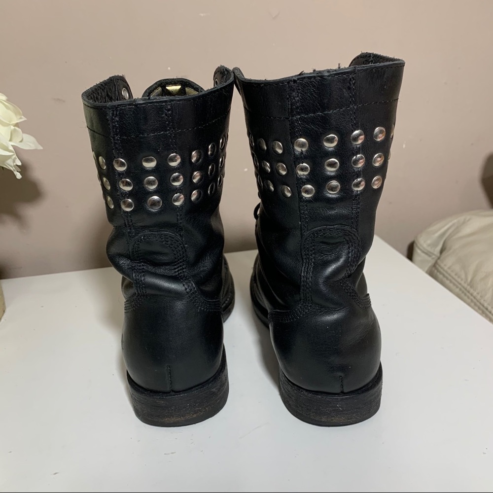 SOLD Frye Rogan Stud Lace Up Boots Fold Over - Picture 5 of 13